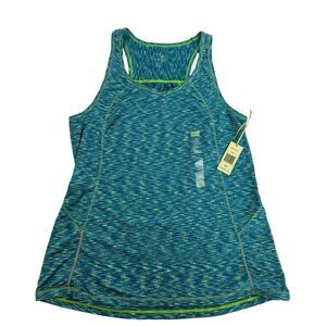 NWT TANGERINE Teal V-Neck Racer back Tank Top Space Dye Zipper Pocket Sz XXL 2XL